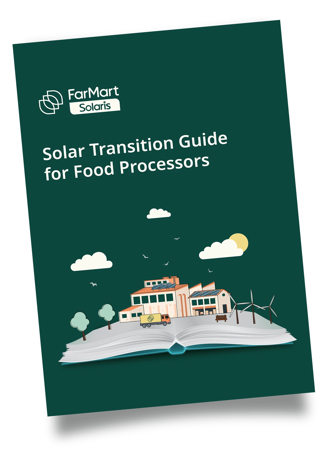 Solar energy guide for food processors: booklet cover for the FarMart Solaris download